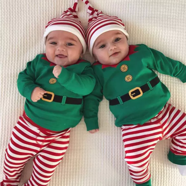 Cosplay Hat Elf Christmas Romper Newborn Pants Baby Boy Hat Costume Outfit Girl