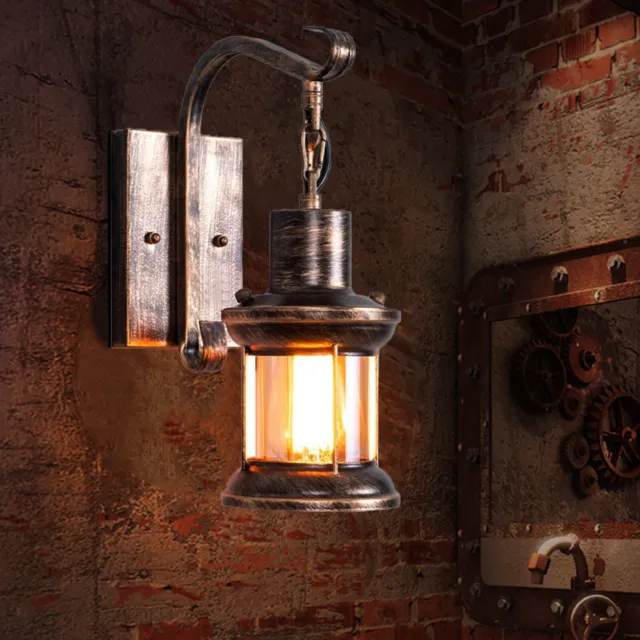 Retro Wandleuchter Licht Antik Vintage Industriell Holz Wandleuchten Lampe Licht