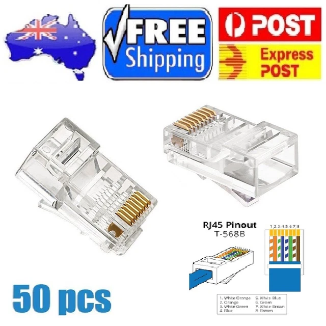 RJ45 CONNECTOR CAT6 Modular Plug Crimp 8P8C CAT5e Network