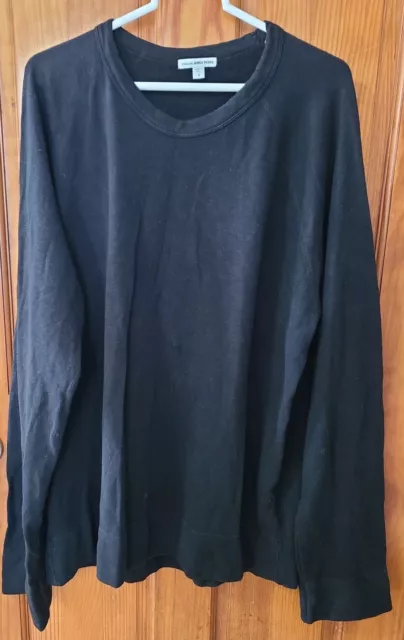 James Perse Men’s French Terry Sweatshirt Long sleeve Size 4 Black