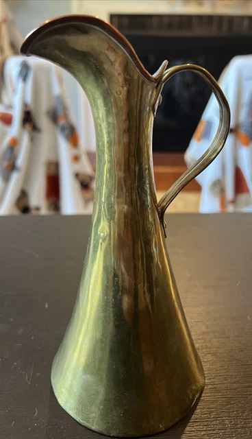 Vintage Antique Russian Copper Ewer Pitcher 7 1/2”High ~ Double Eagle Marking