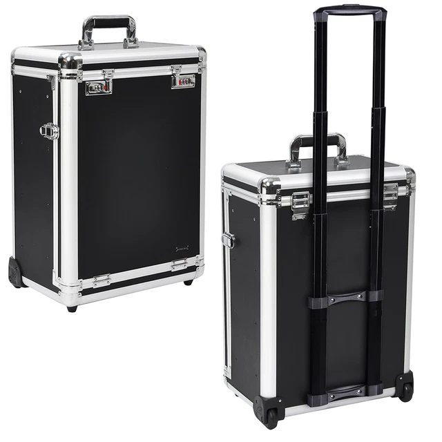 Byootique Aluminum Rolling Makeup Case Artist Travel Jewelry Code Lock Storage