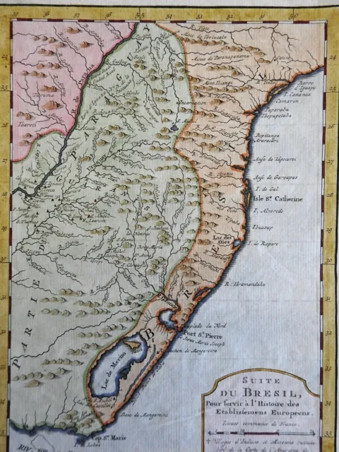 Southern Brazil Uruguay Rio de la Plata Lagoa Mirim 1773 Bellin map