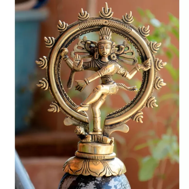 4" Ornate Brass Designer Dancing Lord Shiva Natraj God Natraja Statue Showpiece