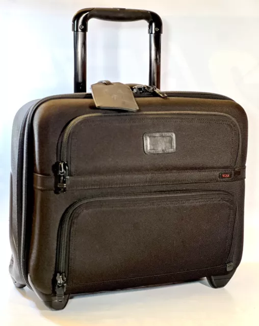 TUMI 26124DH Wheeled Alpha Compact Briefcase Laptop Carry On Luggage