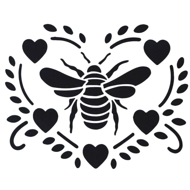 Pochoir abeille insecte coeurs réutilisable. Stencil bee insect  hearts reusable