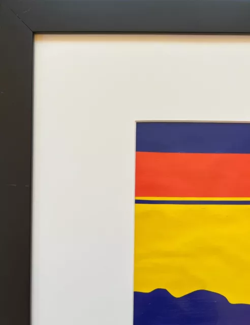 Abstract collage signed Janet Merwin  1972 new mat and frame 3