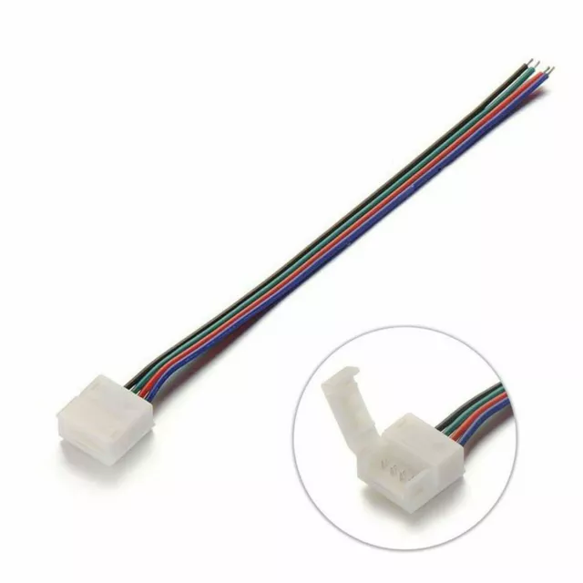 4 pin striscia LED RGB luce connettore impermeabile clip adattatore filo estensione 10 mm 2