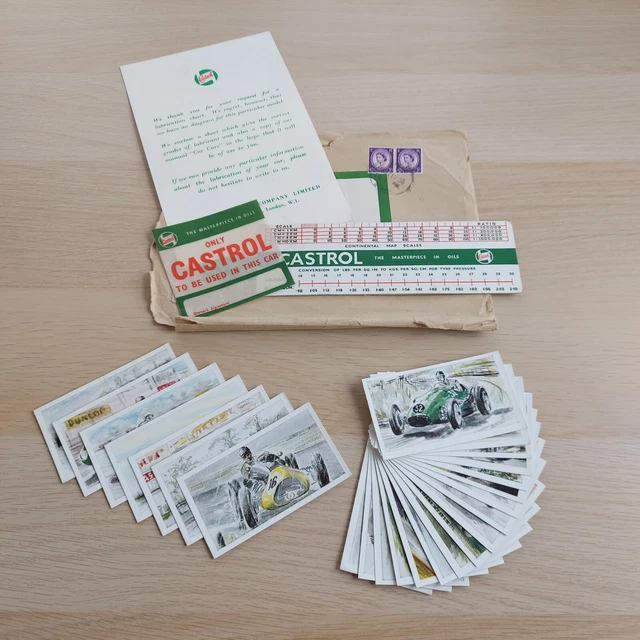 CASTROL 1956 CONVERSION Chart Window Sticker & Series of Racing Cars ...
