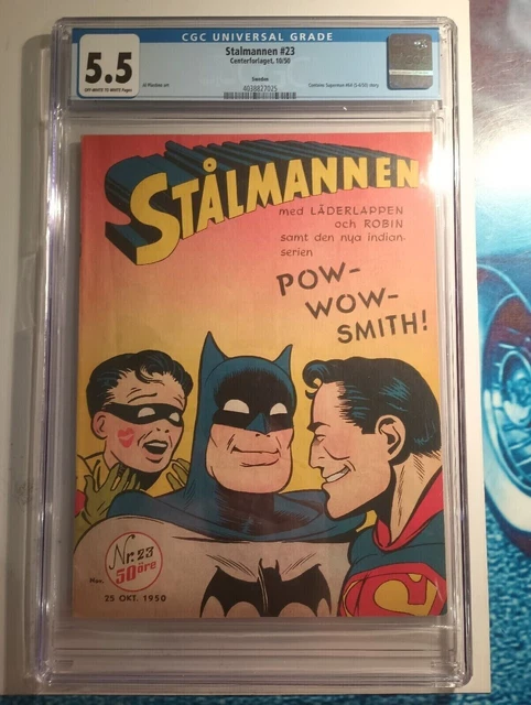 1950 Superman #64 comic book CGC 5.5 SWEDISH VARIENT STALMANNIN BATMAN ROBIN