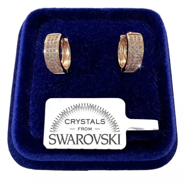 Cercles Boucles 14mm Pl. or Jaune 18K avec des Cristaux Swarovski Homme Femme