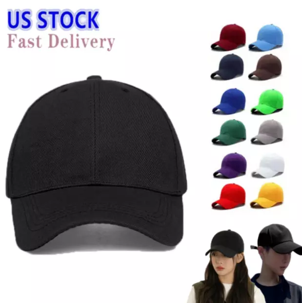 Cotton Baseball Cap Ball Dad Hat Adjustable Plain Solid Washed Men Washed Pc