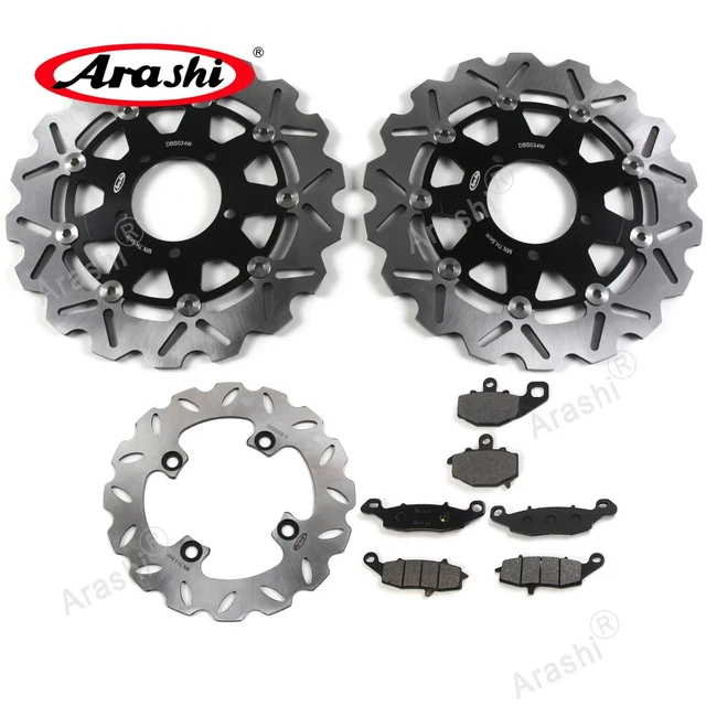 Front Rear Brake Rotors & Brake Pads For Kawasaki ER6F / ER6N 650 2012 - 2015 BK