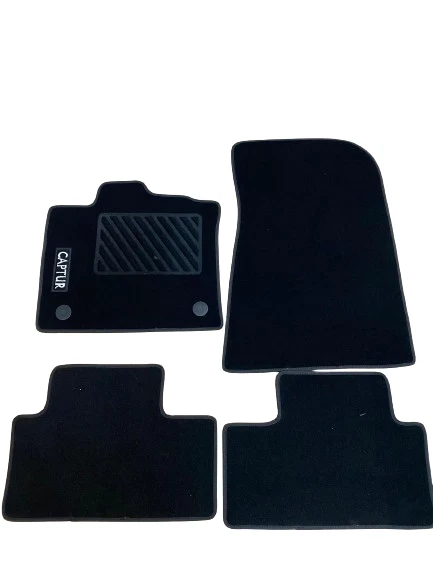 Tapis de Sol de Voiture pour Renault Captur II 2019-2026 Velours Noir 4Pcs