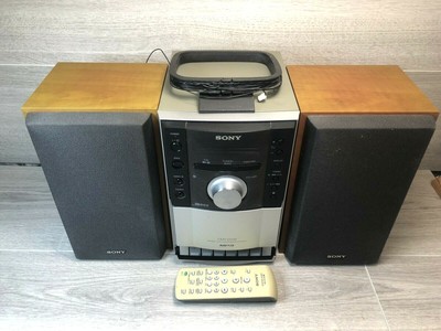 HCD lavorando Sony CMT-EH10 RADIO Aux Hifi con altoparlanti corrispondente CD CASSETTE 