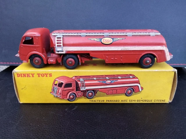 Dinky Toys 32C – Camion Panhard Semi-remorque Esso – Jantes Concaves – Occasion
