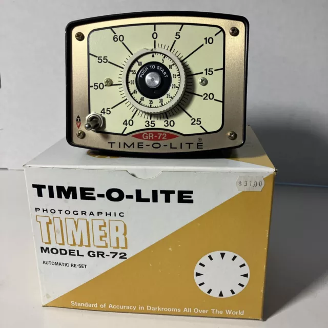 Original Time-O-Lite GR-72 Photographic Darkroom Timer In Box Model GR-72