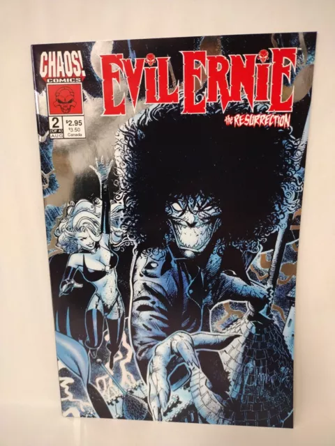 EVIL ERNIE THE RESURRECTION (1993) #2 Silver Foil Cover LADY DEATH 1ST PRINT NM