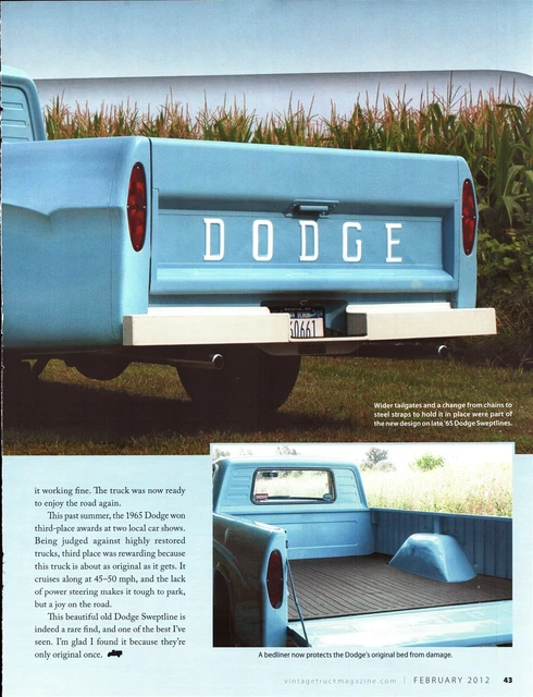 1965 Dodge D-100 Sweptline Pickup 7 Pg Color Article