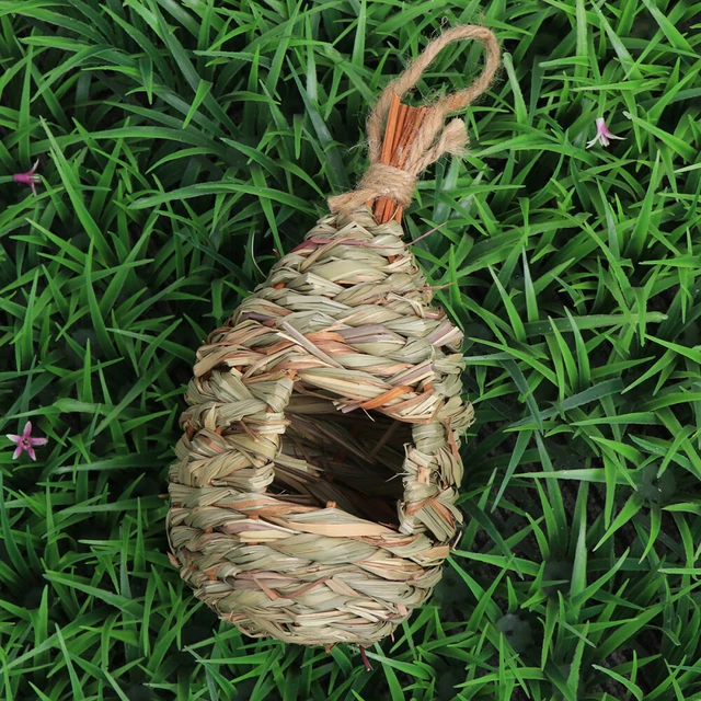 Nido per birdhouse sospeso tessuto erba naturale