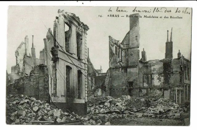 CPA-Carte postale-France-Arras- Rue de la Madeleine et des Récollets-1915-