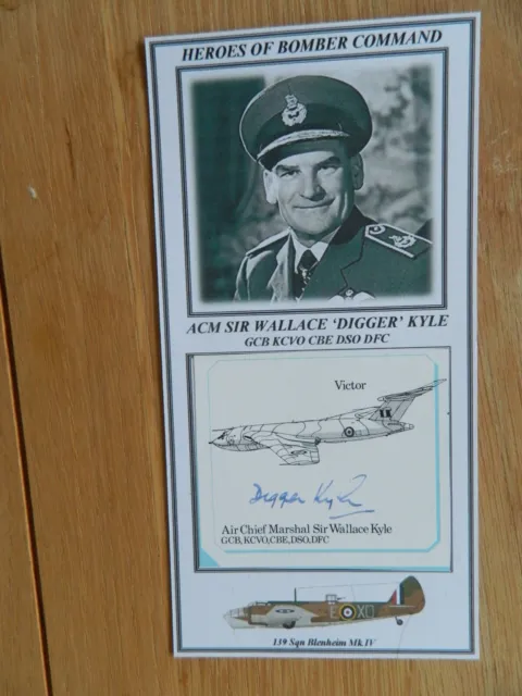 RAF Bomber Command Book Label with signature of ACM Wallace 'Digger' Kyle