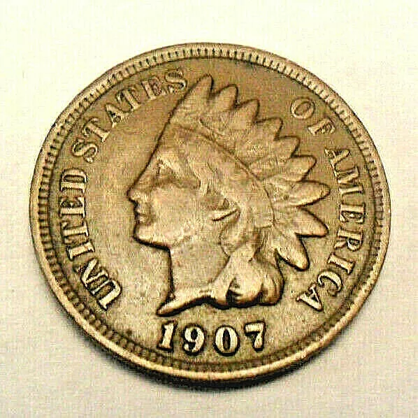 1907 P Indian Head Cent Penny  *F - FINE*   **FREE SHIPPING**