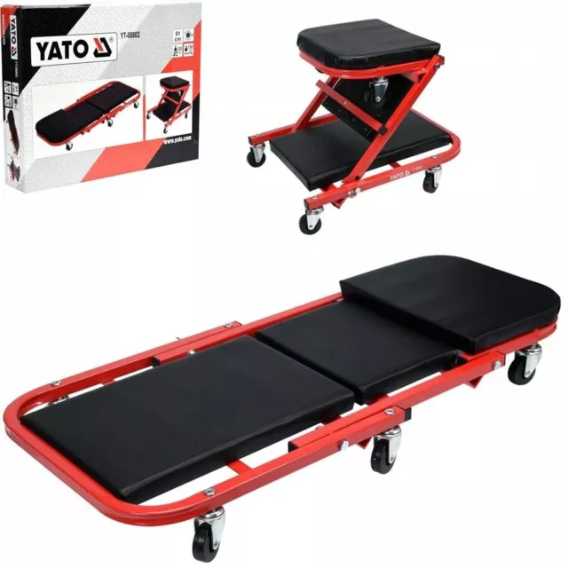 YATO Professionnel Chariot Platine de Montage-Rollbrett 2 IN 1 Hocker 6