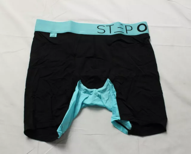 Step One Men's Breathable Fitted Trunk Boxers Brief SE5 Black/Teal Medium NWT