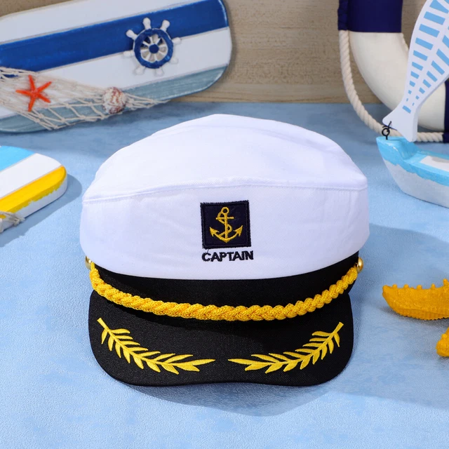 SAILORS CAP CAPTAIN Hat Adjustable Embroidered Masquerade Adult Women's