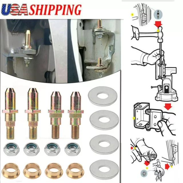 Car Door Hinge Pins & Bushing Kit Fits for Chevy Silverado Sierra Truck SUV