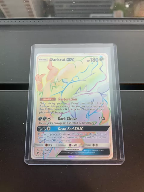 Pokemon - Darkrai GX *Hyper Rare* SM: Burning Shadows 158/147 (NM)