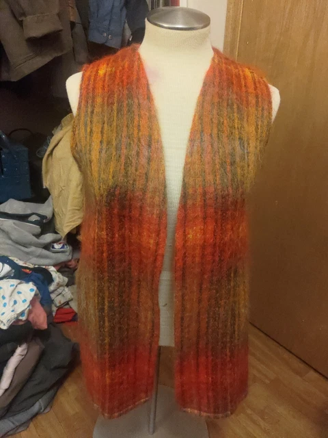 Vintage The Scotch House Vest Scottish Wool V-Neck Open Side Fringe