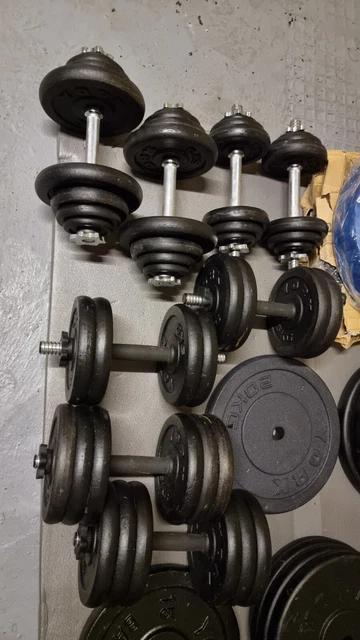 YORK BLACK CAST Iron Dumbell 20kg 2x 10kg Each 40.00 PicClick UK