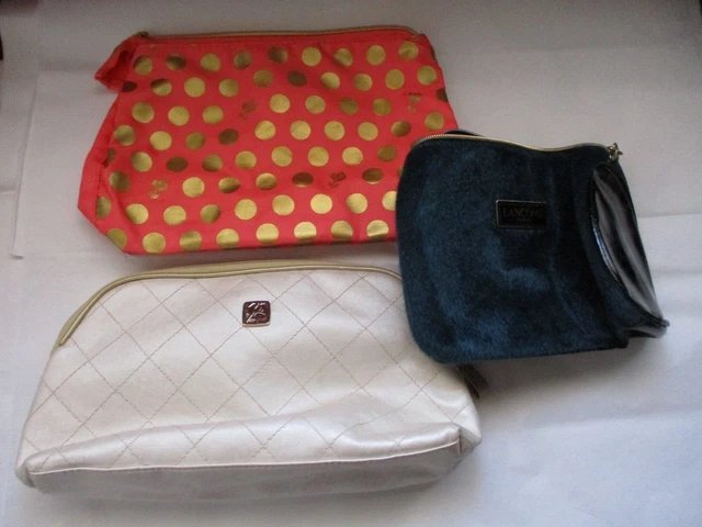 Lancôme 3 Cosmetic Bag case organizer lot makeup toiletry travel kits