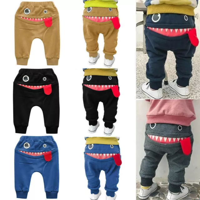 Baby Children Kids Boys Girls Cartoon Shark Tongue Harem Pants Trousers Pants UK