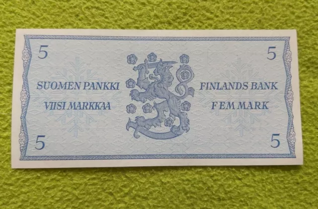 Banknote, Finland, 5 Markkaa, 1963, KM:106Aa, UNC(63) PERFECT CONDITION!!! 2