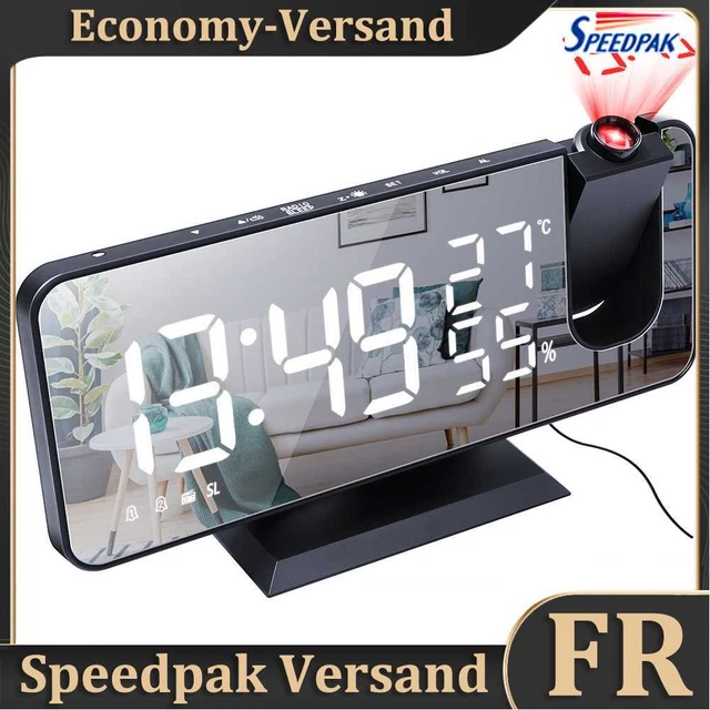 Radio FM numérique Réveil à projection Smart LED Montre de bureau électrique (A)