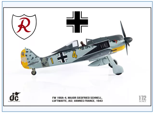 JCW-72-FW190-002 FW-190A-4 JG-2 "Richthofen", 1943,JC Wings 1:72 NEU 12/22