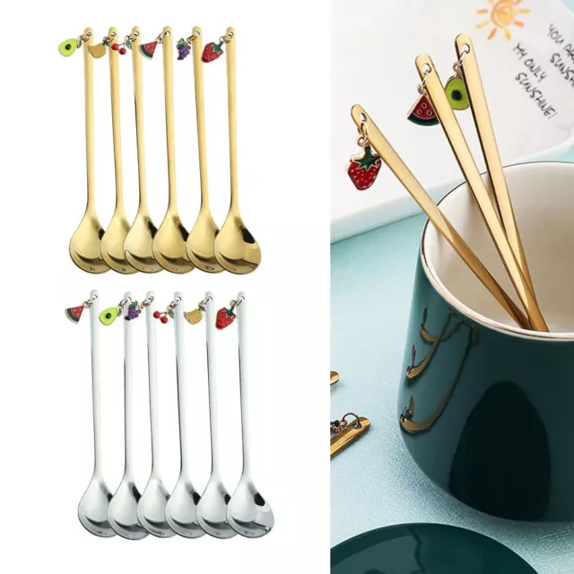 Delicate Touch Stainless Steel Fruit Pendant Spoon for Creative Desserts