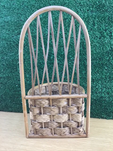 Bamboo Woven Wall Hanging Basket Vintage Home Storage Solutions 3