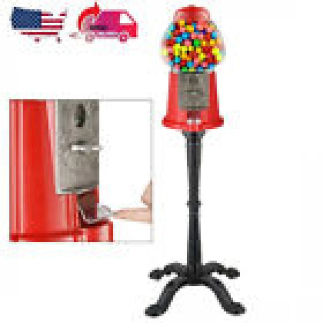 15& VINTAGE CANDY Gumball Machine Bank with Stand Dispenses Gumballs