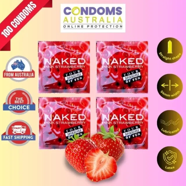 Four Seasons Naked Strawberry Flavour (100 Condoms)