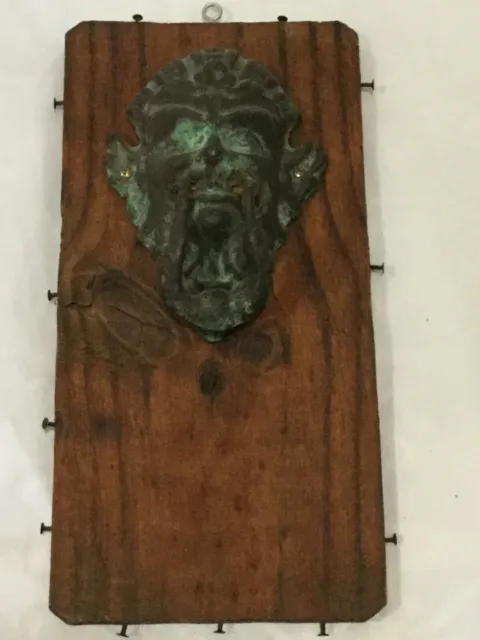 Vintage Devil Gargoyle Iron Bronze Door Knocker