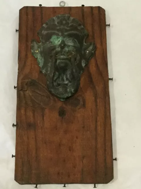 Vintage Devil Gargoyle Iron Bronze Door Knocker