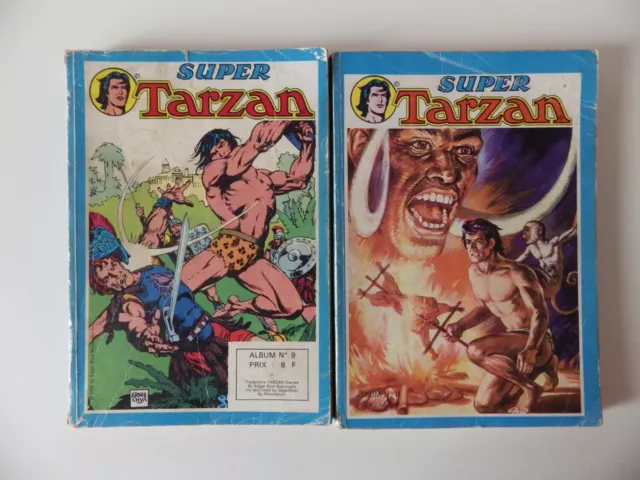 lot de 2 reliures album super TARZAN n° 9 et 11  de 1978