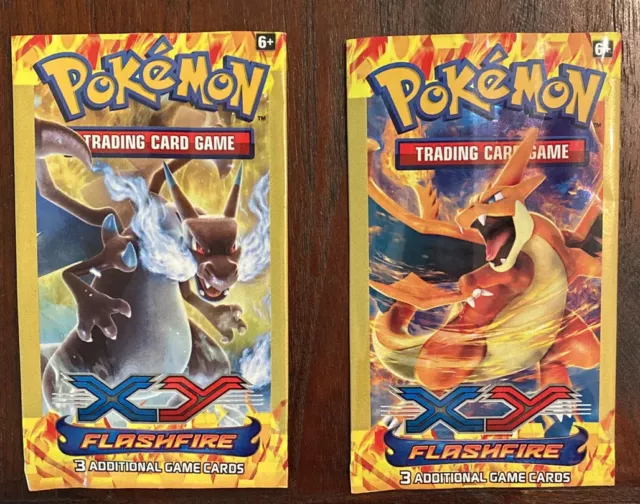 EMPTY Pokemon TCG XY Flashfire Booster Packs X2  Charizards X&Y- Art Set Mint 🔥