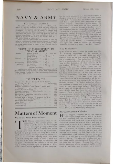 1915 Ww1 Article & Pics Navy & Army Editorial Submarine Constantinople Ottoman