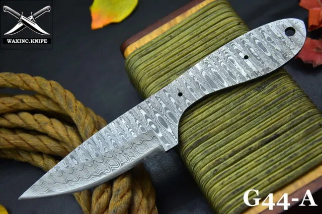 Custom 8.1"OAL Damascus Steel Blank Blade Hunting Knife Handmade (G44-A)