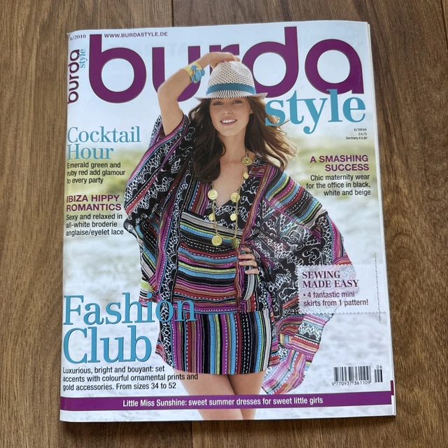 Magazine BURDA STYLE N°128 - Août 2010 - Thèmes Factory Fashion, La Bohème, Classicisme - Occasion